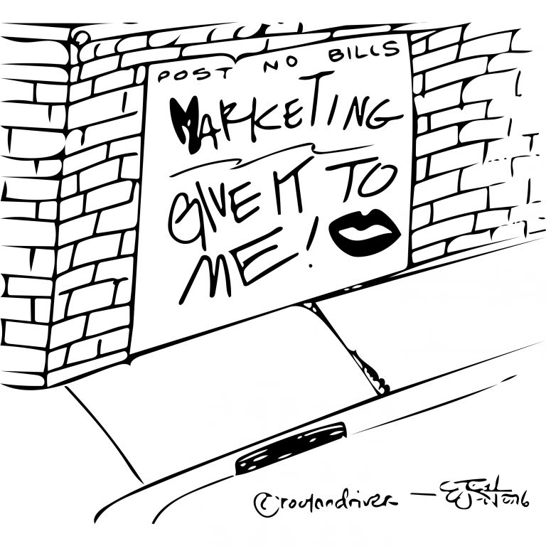 Sketch of a wall with post marketing give it to me